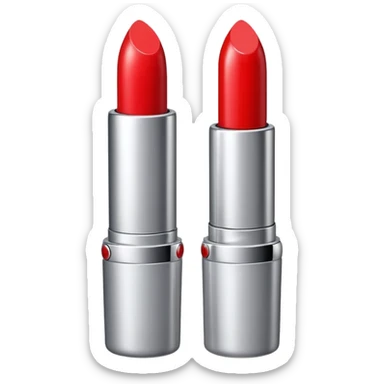 lipstick bullet, polished silver chrome, sexy beauty symbol sticker