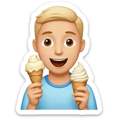 fatty eating ice cream sticker