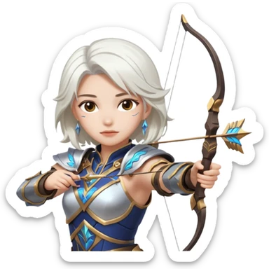 Mobile  legends  girl in icon shooting an arrow  hair white sticker