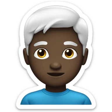 Pelo negro, Ojos azules, Niño, Piel blanca sticker