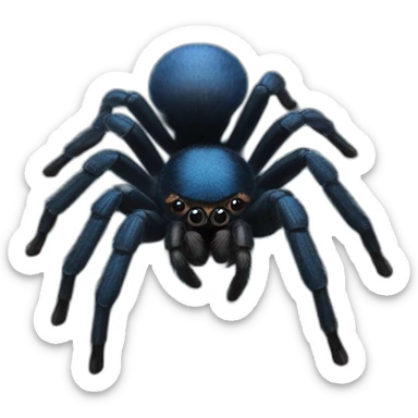 Realistic black and Blue tarantula sticker