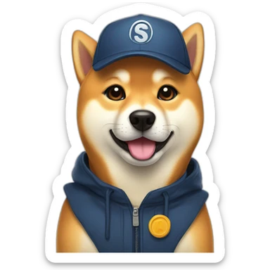 shiba inu with cap sticker