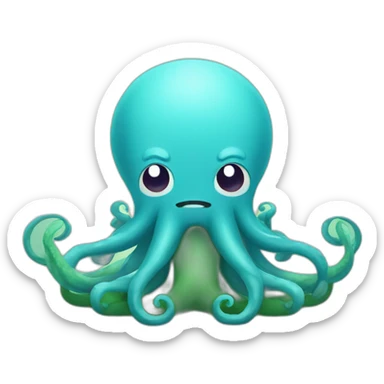cute kraken cute face doing yoga sticker
