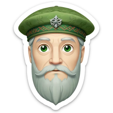 Dumbledore green scotland Tam o'shanter cap with decorative patterns sticker