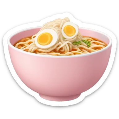 Ramen in a light pink bowl sticker