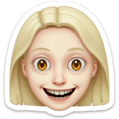 Weird creepy smile  sticker