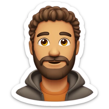 Hombre con barba enamorado sticker