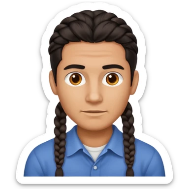 dark haired and braided man sticker