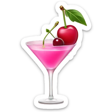 Pink martini with cherry  sticker
