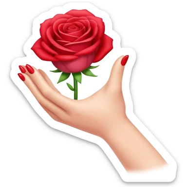 quiero un emoji sencillo realizando una venia sosteniendo una rosa en la mano sticker