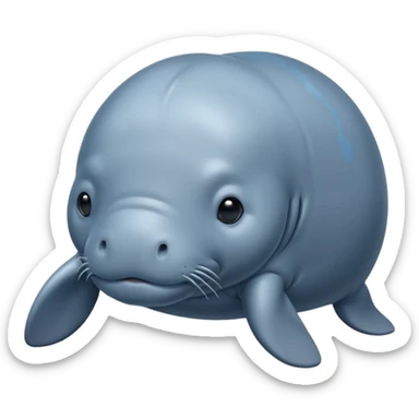 Manatee with gray-blue skin sticker
