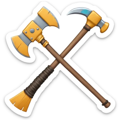 metal axe long cable sticker