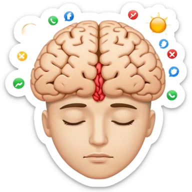 brain with addiction to social media sticker