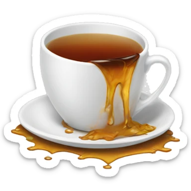 cup of tea spilling sticker