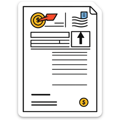 A receipt with a circular return arrow, representing a return policy sticker