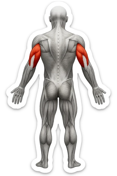 tricipite visto anatomicamente , colora solo il tricipite, il resto fallo in bianco e nero sticker