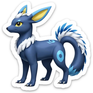 Manectric-Electrike-Lugia-Umbreon-Draco-Fakémon-hybrid-creature (full body), 4 legs sticker