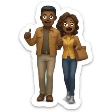 Couple Knocking on door sticker