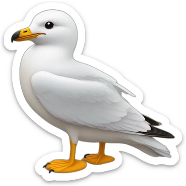 une mouette posé sur une épaule d'ours sticker