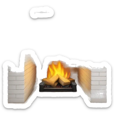 white brick fire place sticker
