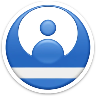 Abstracte staf van Olympia'18 met de hoofdkleuren blauw en wit sticker