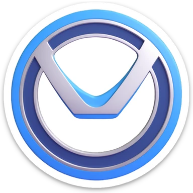 3D circular pattern with white "Hyundai" text in the center, blue and silver color scheme, modern style sticker