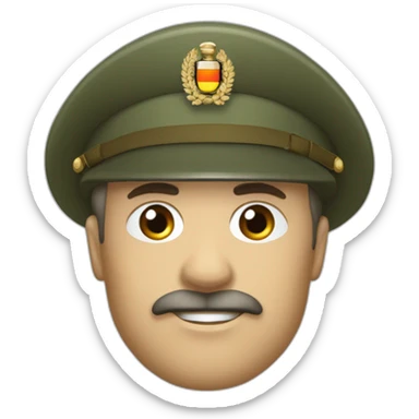 Militaire allemand portant une petite droite et coiffé avec les cheveux plaqué sticker