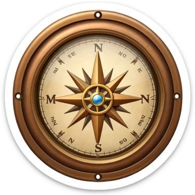 compass with 'mission' sticker