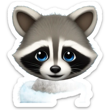 blue baby raccoon sticker