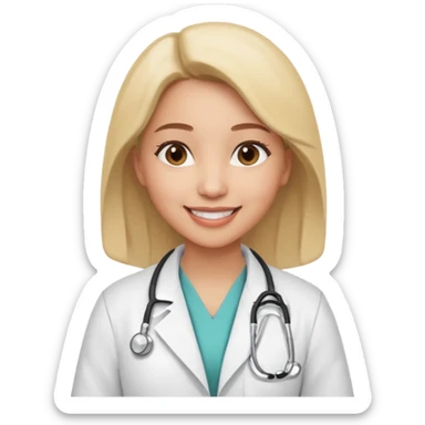 woman medic being accepted on a hospital sticker