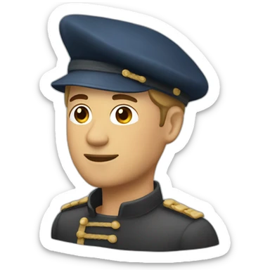 french man beret baguette sticker