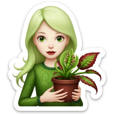 Mujer planta carnivora sticker