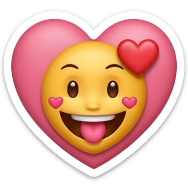 creame un emoji de una carita titando un beso de corazon hacia adelante sticker