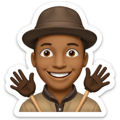 Street Puppet Performer black man sticker