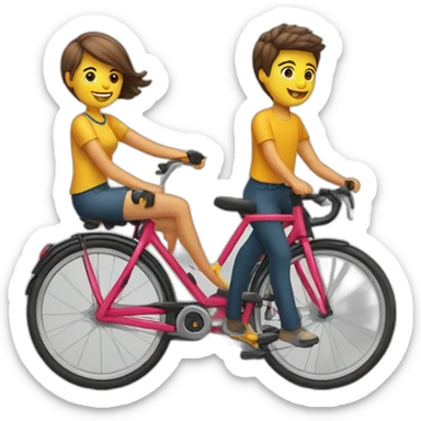 3 personnes sur 1 vélo sticker