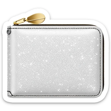 glitter white wallet sticker