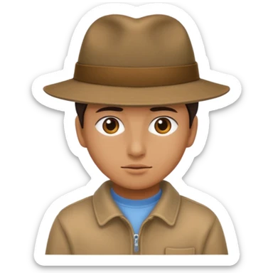 Person faced away looking behind them sticker