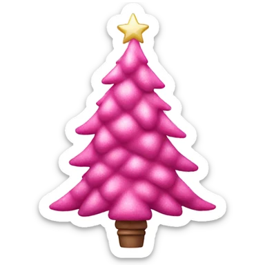 Pink Christmas tree sticker