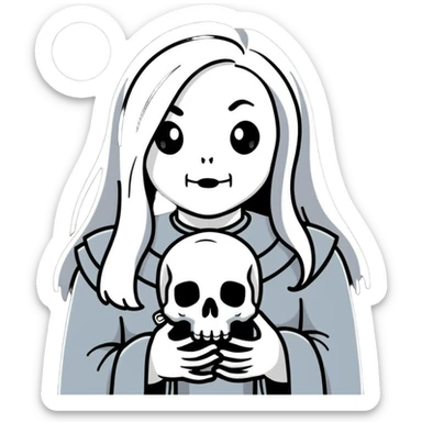 black and white ghost like Phoebe Bridgers Punisher album sticker