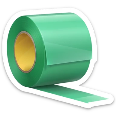 make light Green wide tape rolling on the floor sticker