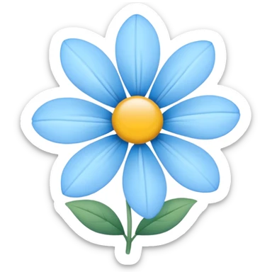 light blue  flower cute  sticker