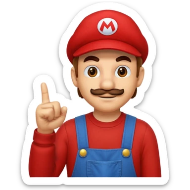 mario sacando el dedo sticker