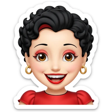 Betty Boop laughing sticker