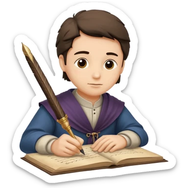 ancient Feathered pen scholar sticker