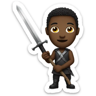 Black man holding a sword  sticker
