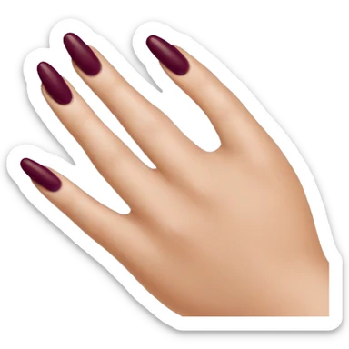 realistic hand paints nails in burgundy varnish sticker