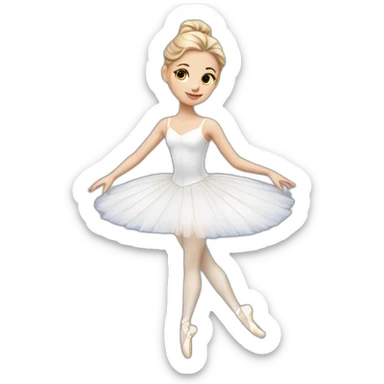 white colored ballerina dressed like Odette from Swan Lake sticker