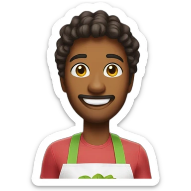 Create Hello fresh brand ambassador with apron doing door to door  sticker