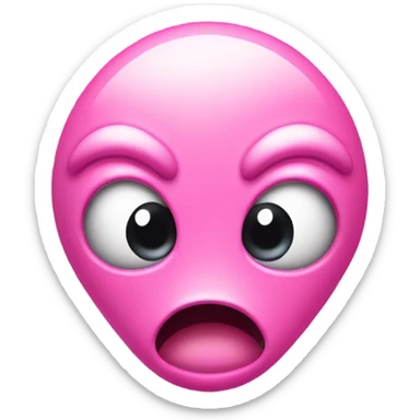 Pink alien winking with tongue out sticker