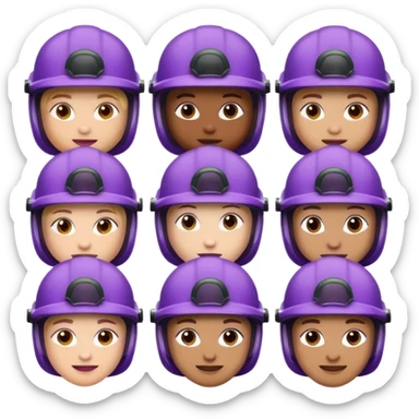 Purple goo emoji face army sticker